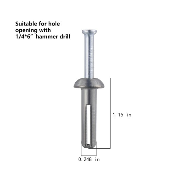 Wensilon Zinc Alloy Drive Anchors for Concrete Wall Fixing-1
