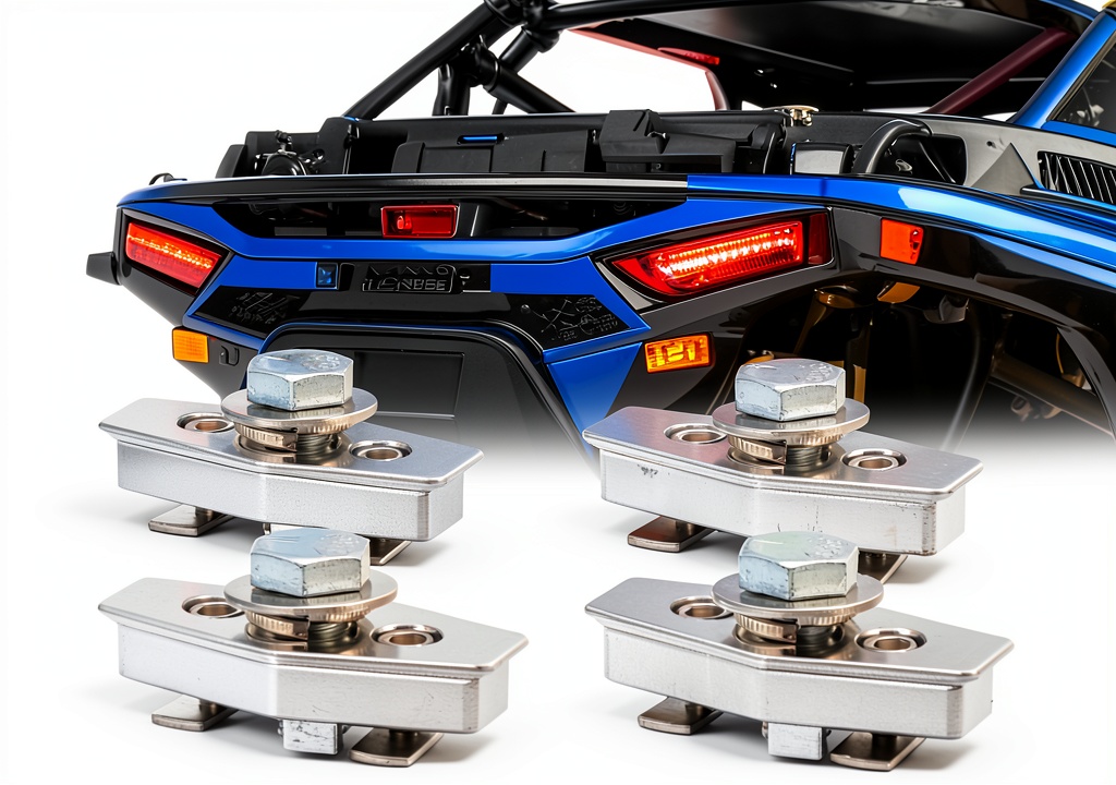 AUTOVIC tie down anchors being installed on a UTV front bumper