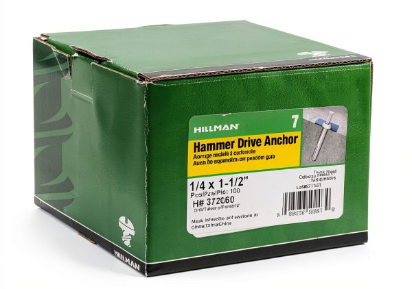 Zinc Drive Anchor Hillman Flat Mushroom 1/4 Inch-3