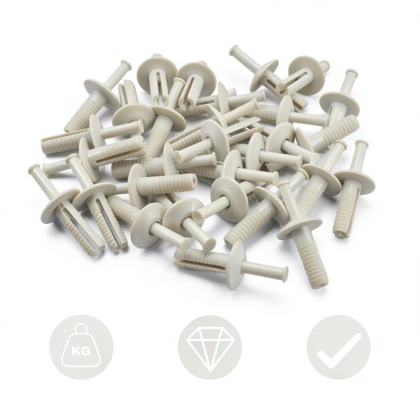 Verplexter Nylon Drive Anchors White 30 Pack Secure Mounting-4