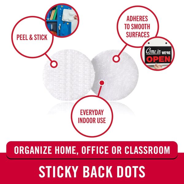 VELCRO Dots with Adhesive White 200Pk 3/4" Round Hook and Loop Strips-1
