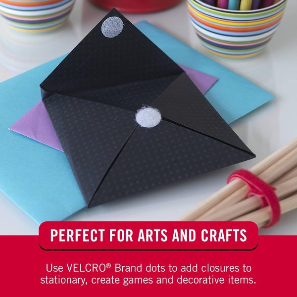 VELCRO Dots with Adhesive White 200Pk 3/4" Round Hook and Loop Strips-7