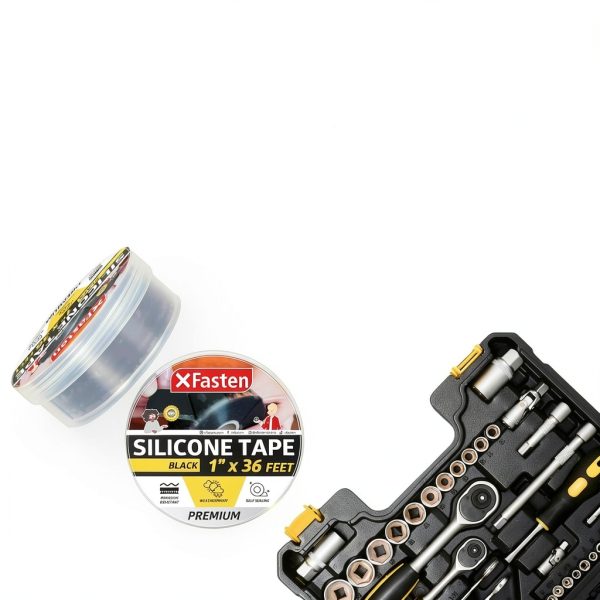 Self Fusing Silicone Tape XFasten 1" x 36ft Black Waterproof Tape-1