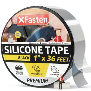 Self Fusing Silicone Tape XFasten 1" x 36ft Black Waterproof Tape-0